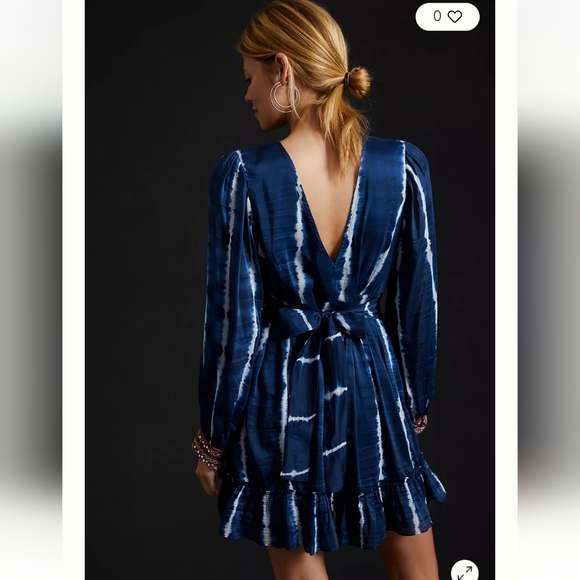 Verb by Pallavi Singhee Beaded Tie Dye Mini Dress - Picture 3 of 10